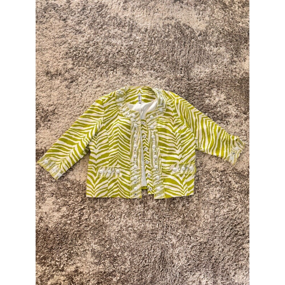 Berek Zebra Lime Green Embellished Jacket